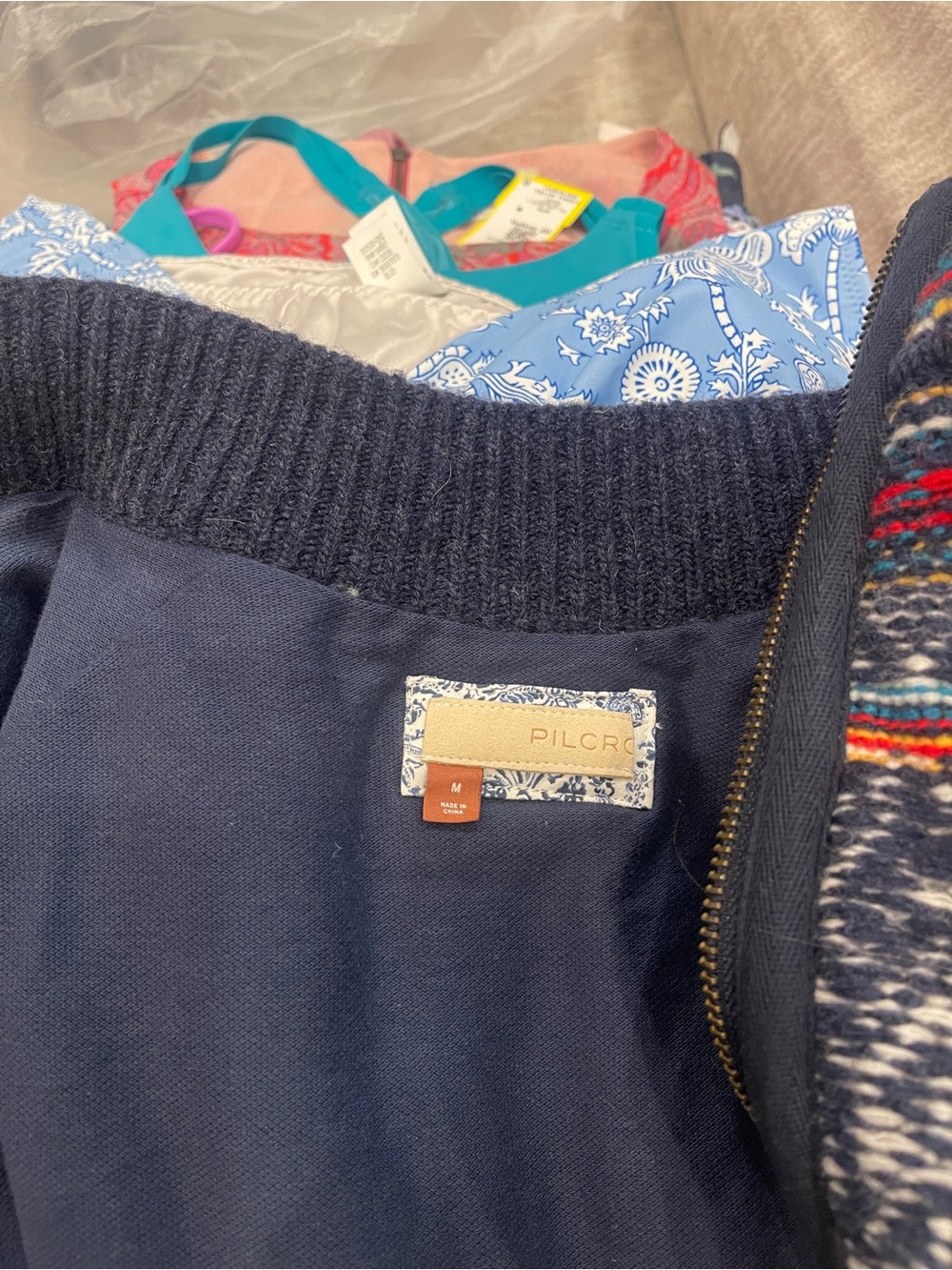 ANTHROPOLOGIE Pilcro Longline Sherpa Aztec Bomber Jacket Medium NEW NWT - Picture 10 of 12